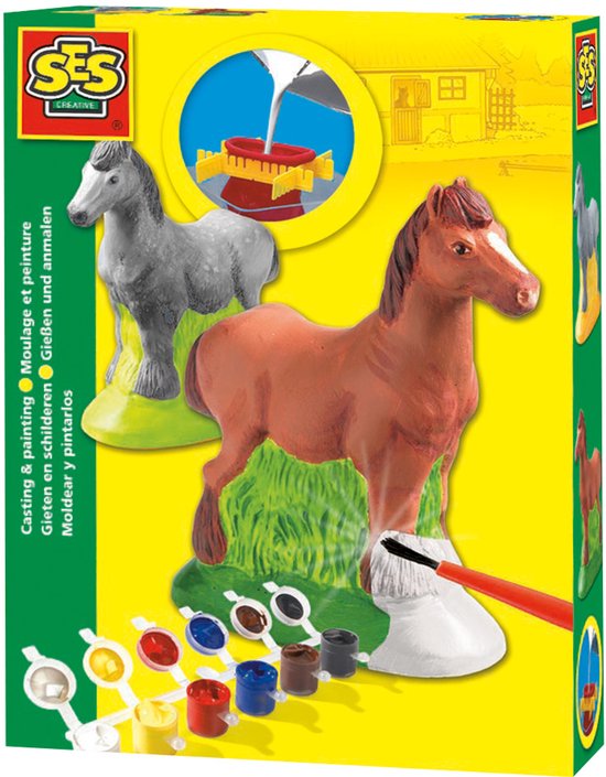 SES Gieten en schilderen Paard met paardengietmal, gips en zes verfkleuren.