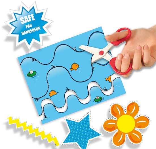 SES Creative Ik leer knippen XXL: knipkaart en rode beginnersschaar.
